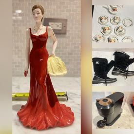 MaxSold Auction: This online auction features Edwin A. Galea watercolors, fabric, Johnson Brothers dishware, decorative plates, small kitchen appliances, decanter, photo frames, art glass, perfume bottles, cloisonne collectibles, David Winter cottages, Royal Doulton figurine, men’s & women’s clothing & footwear, and more!