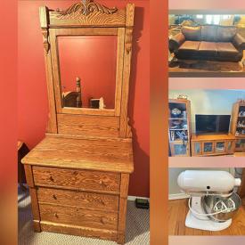 MaxSold Auction: This online auction features spinning wheels, potters wheel, exercise equipment, art pottery, crocks, small kitchen appliances, TV, area rugs, dining table, planters, pellet grill, unpainted pottery, leather furniture, vintage irons, portable AC units, adjustable bed, power & hand tools, rolling tool chest, pressure washer, outdoor heater, planters, humidifier, ukulele, refrigerator, chest freezer, and more!