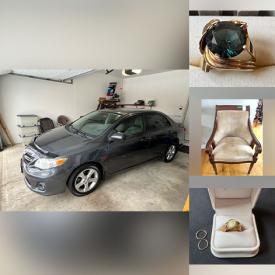MaxSold Auction: This auction features Toyota Corolla, Lamps, Occasional Tables, Figurines, Tea Cups, Recliners, TV, Office Supplies, Mirrors, China, Pedestals, Candle Holders, Dining Suite, La-Z-Boy Sofa, Carpets, Baskets, Books, Kitchen Appliances, Flatware, Dolls, Display Cabinets, Gold Jewelry, Health Aids, Clothing, Linens, Tools, Ladders, Luggage, Vintage Toys, Sewing Machine, Frames and much much more!