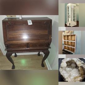 MaxSold Auction: This online auction features jewelry display items, silver & gold jewelry, Toby jugs, teacup/saucer sets, outerwear, rocks, minerals & gemstones, craft kits, craft supplies, women’s clothing, games, beauty appliance, art glass, and more!