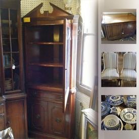 MaxSold Auction: This online auction features Theodore Haviland Limoge China Set, Corner Cabinet, Cane Back Rocker, Oak Wall Unit, Pachinko Machine, Wedgwood china, Vintage Christmas Bulbs, Teapot Lamp, teapots and much more!