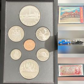 MaxSold Auction: This online auction features coins, tokens, banknotes, Pokémon cards, collectible diecast cards, Yu-Gi-Oh cards, Magic:The Gathering cards, sports trading cards, Funko Pops, DVDs, Kids’ books, train set, Legos, toys, art glass, antique vaporizer, and more!