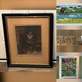 MaxSold Auction: This online auction features crystal specimens, comics, graphic t-shirt, vintage books, collectible Barbies, vintage Pyrex, stamps, novelty teapot, First Day covers, antique stereoview cards, brass collectibles, teacup/saucer sets, vintage Folk Art painting, coins, vintage cameras, duck decoys, art books, vintage postcards, vintage cast metal figurines, vintage pinball bagatelle games, vintage tools, brass letters, art pottery, soapstone carving, and more!