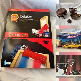 MaxSold Auction: This online auction features blue & white plates, costume jewelry, power tools, oil lamp, small kitchen appliances, fabric, yarn, bamboo bowls, craft kits, oil paintings, and more!