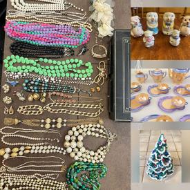 MaxSold Auction: This auction features Framed Art, Holiday Decor, Coins, Jewelry, Ceramic Jugs, Watches, Pottery, Lusterware , Jackets, Vases, Clothing, Handbags, Lamps, Piano, Pressed Glass, Baskets, Linens, Craft Supplies, Books, Magazines, Seating, Cookware, Small Kitchen Appliances, Barware, Bakeware, Pyrex, Totes, Tea Wagon, Planters, Garden Decor, Plants, Metal Patio Seating  and much much more!