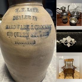 MaxSold Auction: This auction features Antique Sewing Machines, Barware, 35mm Film, Metronome, Computer accessories, Bicycle, Walking Canes, Jewelry, Crock, Crystal, Figurines, Vintage Magazines, Ornaments, Games, Puzzles, Rocking Chair    and much much more!