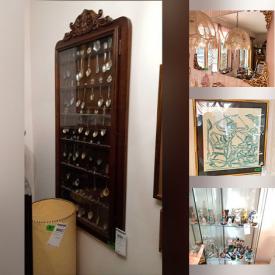 MaxSold Auction: This online auction features nautical collection, kitchen island, small kitchen appliances, angel figurine collection, Hummel figurines, Hoselton sculptures, silver & costume jewelry, mirrors, camel stool, office supplies, china bouquets, watches, art & craft supplies, steins, glass curio cabinets, art pottery, decorative plates, area rug, yarn, sad irons, teacup/saucer sets, souvenir spoons, sewing machine, and more!