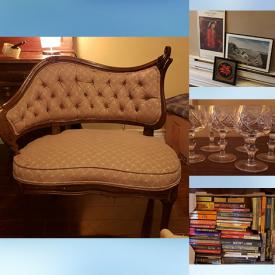 MaxSold Auction: This online auction features salt lamps, framed art, espresso cups, decanter, hardcover books, floor vases, air purifier, guitar, antique chaise, and more!