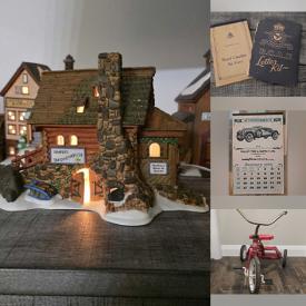 MaxSold Auction: This online auction features vintage advertising calendars, Dept 56 buildings & accessories, White House ornaments, Wade pottery, art glass, costume jewelry, and more!