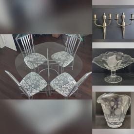 MaxSold Auction: This auction features Dining Chairs, Stemware, Posters, Magazines, Books, Glasses, Linens, Flowers, Lampshades, Wall Art, Nail Polish, Valentines Decor, Clothing, Mugs, Keys, Jewelry Displays, Planters, Puzzles, Vases, Quilts   and much much more!