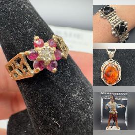 MaxSold Auction: This online auction features gold, silver & costume jewelry, virtual reality headset, vintage tins, Disney collectibles, watch, gemstone jewelry, silk scarves, new beauty products, outerwear, women’s clothing, souvenir spoon, trinket boxes, perfume bottles, antique flatware, and more!