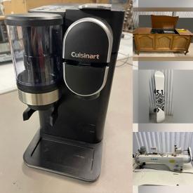 MaxSold Auction: This online auction features racecar bed, jade carvings artwork, small kitchen appliances, credenza, fishing gear, skis, electric fireplace mantle, snowboard, sewing machine, treadmill, and more!