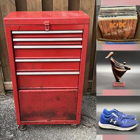 MaxSold Auction: This online auction features vinyl records, men’s & women’s clothing & footwear, watch, small kitchen appliances, costume jewelry, games, camera lenses, banknotes, vinyl records, children’s footwear, power & hand tools, Blue Mountain pottery, art glass, sports collectibles, air compressor, rolling tool box, video game consoles & games, comics, wood sculptures, pet products, air purifier, toys, office supplies, puzzle, and more!