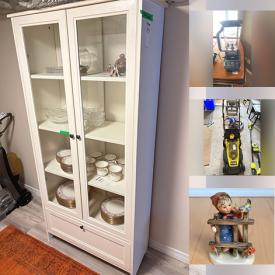 MaxSold Auction: This online auction features curio cabinet, perfume bottles, Lladro figurine, Royal Doulton figurine, art glass, Hummel/Goebel figurines, teacup/saucer sets, art glass, printer, metal bed set, stained glass lamp, small kitchen appliances, lift-top coffee table, canvas art, refrigerator, area rug, fitness gear, women’s clothing, garden tools, planters, pressure washer, power tools, garden art, lawn mower, and more!