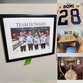 MaxSold Auction: This online auction features standing jewelry cabinet, Robert Bateman print, wood wall art & figurines, mini fridge, desk & chair, sports collectibles, steins, TV, Sentry safe, power & hand tools, stamps, dining table & chairs, teacup/saucer sets, humidifier, puzzles, jerseys, small kitchen appliances, and more!