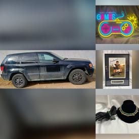 MaxSold Auction: This online auction features  Jeep Cherokee, Magic: The Gathering cards, silver & costume jewelry, belt buckles, Art Nouveau clock, metal sculptures, Neon signs, collector die-cast vehicles, marbles, pet products, sports trading cards, Mighty Beanz collection, vintage toys, and more!