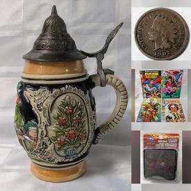 MaxSold Auction: This online auction features stein, silver & costume jewelry, coins, comics, games, sports trading cards, Pokémon cards, Magic: The Gathering, collectible die-cast, Blue Mountain pottery, antique books, vintage marbles, stamps, Star Wars collectibles, watches, vinyl records, and more!