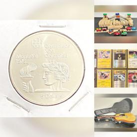 MaxSold Auction: This online auction features coins, sports trading cards, CDs, vinyl records, guitar, banknotes, Magic: The Gathering cards, Pokémon cards, wooden train, toys, DVDs, kids’ books, hockey skates, and more!
