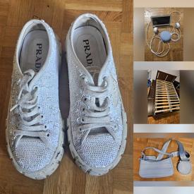 MaxSold Auction: This online auction features bar stools, kitchen gadgets, wooden shelving, craft supplies, LED marquee sign, sewing machine, power & hand tools, office supplies, outerwear, small kitchen appliances, standing desks, faux hedge panels, planters, pet products, platform bed, TV, watches, costume jewelry, beauty appliances, and more!