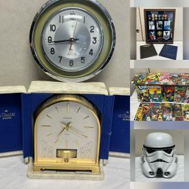 MaxSold Auction: This online auction features art glass, stained glass lamps & panel, transferware, camel stool, games, printer, art pottery, copper molds, Disney collectibles, wood sculptures, vintage Pyrex, solar lights, coins, salt cellar collection, cookie jar, Lladro figurine, comics, decorative plates, perfume bottles, vintage postcards, planters, pet products, buttons, golf clubs, banjo, area rug, and more!