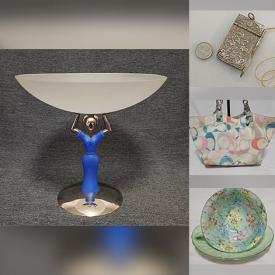 MaxSold Auction: This online auction features art glass, Carnival glass, Imari table lamp, comics, banknotes, coins, silver & costume jewelry, women’s clothing, Art Deco sculpture, art pottery, Hummels, Casa Bugatti collectibles, vintage Majolica planter, teacup/saucer sets, Richard Houston antique prints, cameras, watches, designer handbags, and more!\n