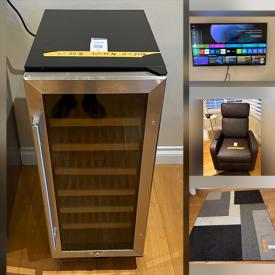 MaxSold Auction: This online auction features washing machine, wine cooler, small kitchen appliances, TV, dining table & chairs, area rug, massage recliner, table lamps, faux plants, art pottery, puzzle, Jerry Garcia tie collection, sportsman safe, fitness gear, beer brewing system, coins, bike, action camera, vintage watch, and more!