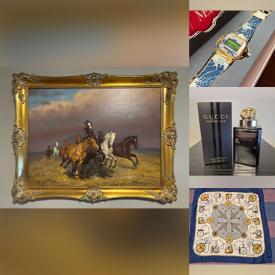 MaxSold Auction: This online auction features Mark Kellett prints, scarves, men’s ties, perfumes, men’s clothing & footwear, vinyl records, monitors, art books, exercise equipment, and more!