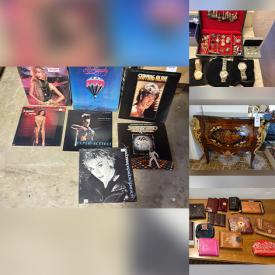 MaxSold Auction: This online auction features home electronics, games, portable wheelchair ramps, religious art, 4 post bed, garden art, planters, vinyl records, desk, wood carvings, patio furniture, silver & costume jewelry, watches, sewing supplies, TVs, stamps, perfume bottles, decorative plates, currency, Lladro figurines, Blue Willow dishes, Evesham, area rugs, antique writing desk, Jasperware, hospital bed, CDs, sports collectibles, stereo components, video discs, patient lift, refrigerator, small kitchen appliances, heaters, battery operated car, toys, camping gear, garden tools, skis & boots, washer, dryer, upright piano, and more!