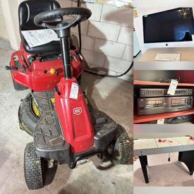 MaxSold Auction: This online auction features patio furniture, garden tools, bikes, power & hand tools, hardware, lawnmower, air compressor, riding mower, BBQ grill, generator, chainsaw, planters, Sadler tea set, small kitchen appliances, dining table, wicker furniture, iMac computers, craft supplies, toys, Legos, area rug, glass computer desk, sewing machine, TVs, beauty appliances, exercise equipment, fitness gear, stereo components, futon, mini-fridge, chest freezer, air hockey table, dehumidifiers, DVDs, and more!