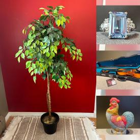 MaxSold Auction: This online auction features antique stoneware, art glass, Griselda Hill pottery, Blue Mountain pottery, Jadeite, women’s clothing & footwear, outerwear, milk glass, silver, gold, & costume jewelry, teacup/saucer sets, Fenton glass, wood carvings, Wade figures, D&D collection, comics, Warhammer collectibles, Star Trek cards, DVDs, music cards, pop culture cards, games, Sadler tea set, art pottery, Hoselton sculptures, transferware, character mugs, puzzles, Legos, toys, children’s books, sports trading cards, decorative plates, perfume bottle, metal sculptures, area rug, vintage books, marionettes, graphic t-shirts, coins, violin, Limoges, Sherman jewelry, watches, uranium glass, vintage marbles, and much, much, more!!!\n