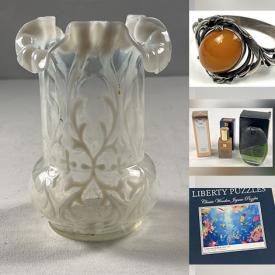 MaxSold Auction: This auction features Sterling Jewelry, Crystal Glasses, Copper Kettle, Bowls, Books, Serving Trays, Figurines, Games, Pottery, Candleholders, Carved Tables, Ryobi Drill, Linens, Barware, Jewelry, Fancy Hats, Bookends, Fenton Glass, Hen On Nest Dishes and much much more!