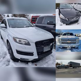 MaxSold Auction: This online auction features Volve S60, Audio Q7, Chevrolet Silverado, utility trailer, ski boat, castle blower, metal wall art, unicycle, car boys, tires & rims, rubber mats, float trailer, movers ramps, ladders, NIB tire changer, and more!