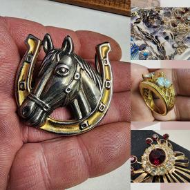 MaxSold Auction: This online auction features costume jewelry, coins, banknotes, Swarovski jewelry, vintage hats, silver jewelry, collector spoons, belt buckle, vintage button covers, marbles, and more!