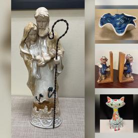 MaxSold Auction: This online auction features lacquer boxes, watercolor paintings, craft stamps, craft supplies, art pottery, Lionel Barrymore engraving, collector plate, pewter tankards, and more!