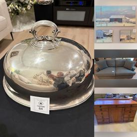 MaxSold Auction: This online auction features antique dry sink, Marian Masters paintings, hope chest, brass collectibles, Tom Thompson photography, quilt, Doris Pontieri paintings, Jessica Masters paintings, vintage vanity set, perfume bottles, Hillborn pottery, mercury glass collection, decorative plates, Minuet dishware, teacup/saucer sets, vintage blanket box, silver & costume jewelry, sofa bed, secretary desk, mirrors, chaise lounge, art pottery, wicker furniture, garden tools, garden art, pet products, antique spindle bed, vintage settee, violin, desk & chair, and much, much, more!!!