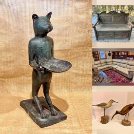 MaxSold Auction: This online auction features lighted Mission pillars, vintage French trunk, monk’s bench, Imari plates, lighter collection, carved wall hanging, insulators, vintage metal kitchen cabinet, vintage toys, Rose Medallion plates, perfume bottles, kitchen island, Limoges, brass collectibles, Senufo stools, singing bowls, crocks, bell collection, art glass, cast iron sculpture, leather furniture, and more!