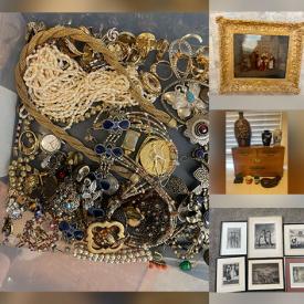 MaxSold Auction: This auction features Floor Vase, Fishing Poles, Framed Etchings, Textile Weavings, Asian Scrolls, Schlech Toys,  Pottery, Shells, Jewelry, Vintage Porcelain, Bottles, Steins, Toby Jugs  and much much more!----------------------------------