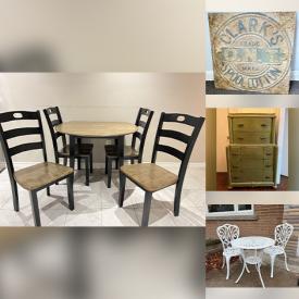 MaxSold Auction: This online auction features children’s books, model airplanes, art & craft supplies, yarn, small kitchen appliances, David A. Johnson prints, perfume bottle, toy robot, violin, women’s footwear, refrigerator, printer, costume jewelry, doll shoes & wigs, patio furniture, garden tools, telescope, tub chairs, and more!