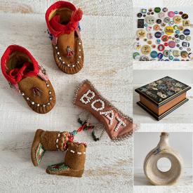 MaxSold Auction: This online auction features costume jewelry, toys, Indigenous artwork, collector plates, oil lamp, art glass, art pottery, wood carvings, craft supplies, Jasperware, vintage bottles, stone carvings, Hoselton sculpture, brass collectibles, Fenton glass, metal wall art, Canadian Folk Art carvings, and more!