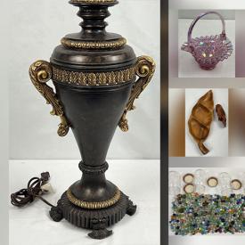 MaxSold Auction: This online auction features art glass, Fenton glass, Depression glass, decanter, collector plates, vintage aircraft photos, stylish hats, new beauty products, vintage marbles, costume jewelry, outerwear, and more!