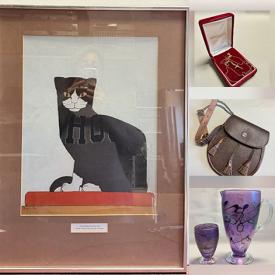 MaxSold Auction: This online auction features art glass, vintage cloisonne vase, German porcelain vase, vintage silver trinket trays, souvenir spoons, vintage sporran, Pokémon cards, stamps, perfume bottles, silver, gold, & costume jewelry, Swarovski jewelry, singing bowls, vintage stained glass lamp, Jim Shore lamp, and more!\n