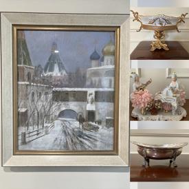 MaxSold Auction: This online auction features metal wall art, antique ginger jar, Poole pottery, perfume bottles, vintage creamers, wood statue, bronze statues, teacup/saucer sets, Major Felten poster, antique map, art glass, vintage book, Georg Balthasar Probst engravings, Dresden lace figurine, antique jardiniere, and more!