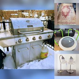 MaxSold Auction: This online auction features secretary desk, mini fridge, leather furniture, fitness gear, office chairs, DVDs, area rugs, sleigh bed, power & hand tools, chandeliers, snow shoes, office supplies, printers, desk, air purifier, home electronics, pet products, costume jewelry, decanters, small kitchen appliances, patio furniture, BBQ grill, and more!