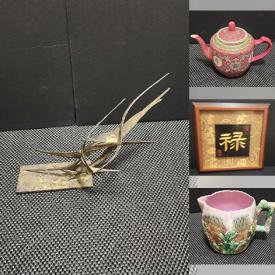 MaxSold Auction: This online auction features decorative plates, calligraphy art, David Crighton print, papyrus artwork, art pottery, metal sculpture, collector teapots, stein, blue & white collectibles, collector plates, transferware, and more!
