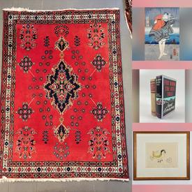 MaxSold Auction: This online auction features Elijah Potoogook print, Inuit soapstone carvings, Majollica plates, antique brass fireplace fender, office supplies, stamps, antique snuff bottles, Utagawa Kunisada prints, woodblock prints, puzzles, games, vintage Chinese stone rubbings, vintage books, sewing machine, area rugs, art glass, KLM Delft houses, art books, William Hogarth engravings, antique maps, Laurence Donovan woodcuts, and more!n