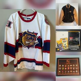 MaxSold Auction: This online auction features jerseys, outerwear, video game consoles & accessories, cameras, graphic t-shirts, 3D glasses, sports collectibles, decanter set, metal sculpture, CDs, power tools, winter gloves, DVDs, and more!