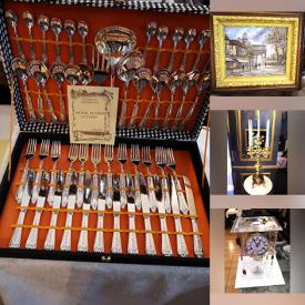 MaxSold Auction: This online auction features stained glass lamp, antique toaster, art glass, decanters, small kitchen appliances, sports collectibles, decorative plates, mantle clocks, stamps, glass top desk, and more!