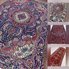 MaxSold Auction: This online auction features Persian area rugs & runners, including Tabiz, Kashan, Zanjan Hamedan, Bakhtiyar, Torkaman, Hamedan, Ardebil, and Shiraz.