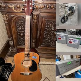 MaxSold Auction: This online auction features graphic t-shirts, area rugs, power & hand tools, sports trading cards, laptop, winter hats, outerwear, toys, DVDs, water pump, blankets, small kitchen appliances, harmonicas, TV, electric fireplace, office supplies, bikes, vintage cameras, sewing machine, guitar, totes, and more!