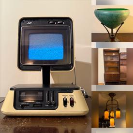 MaxSold Auction: This online auction features Belleek, vintage dining table & chairs, outerwear, silver, gold,  & costume jewelry, upright freezer, display cases, antique secretary desk, TVs, trundle bed, art glass, power & hand tools, fitness gear, canning jars, desk, bike, area rug, small kitchen appliances, garden tools, skis, pet products, carnival glass, wrought iron fencing, teacup/saucer sets, jadeite, art pottery, gemstone jewelry, coins, wicker egg chair, patio furniture, and more!